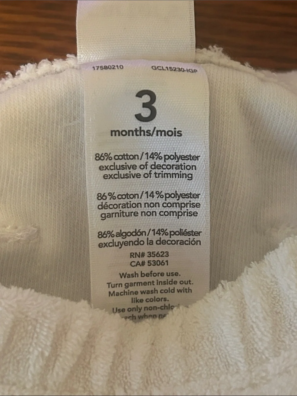 Carter’s Cream Baby Pants with Bear Face